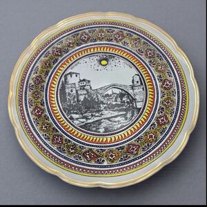 Vintage Keramika Bratuna Souvenir Plate Mostar Bosnia Hamo 75